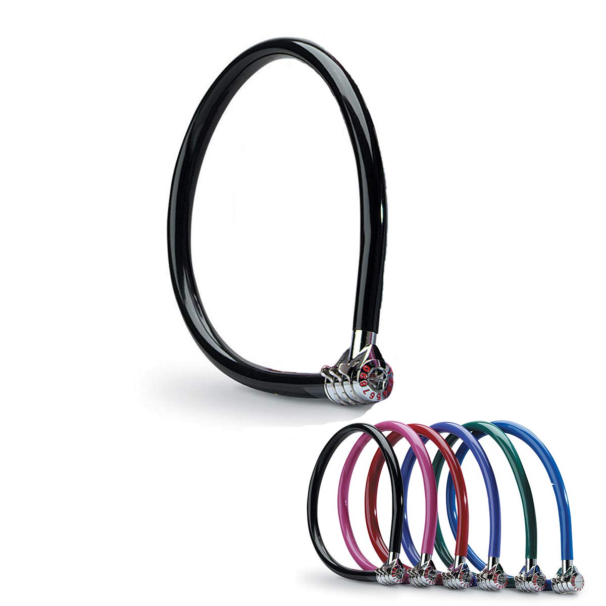 Master Lock Bike Cable Lock, Combination, 55 cm Colourful Cable, Outdoor 8630 - Use with All Kinds of Bike, Skateboards, Strollers, Lawnmowers and Other Outdoor Equipment