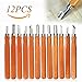 Wood Carving Knife, KKtick 12 Pcs Carbon Steel Wood Carving Tools, for Sculpture DIY Wax, Soap, Vegetables Carving and more for Kids & Beginners with Reusable Pouch.
