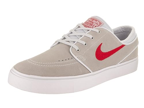 nike sb janoski platinum & red suede skate shoes