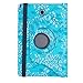 Fulland PU Leather 360 Rotating Stand Case for Samsung Tab A 8.0 - Blue Flower