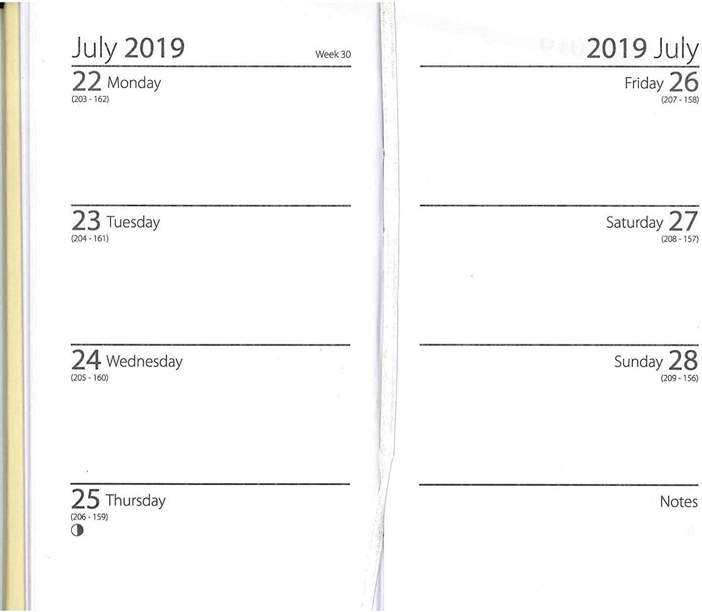 3 X 2019 Week to View Pocket/Small Size Diary Leather Effect Cover with Metal Corner 1 Random Colour Sent