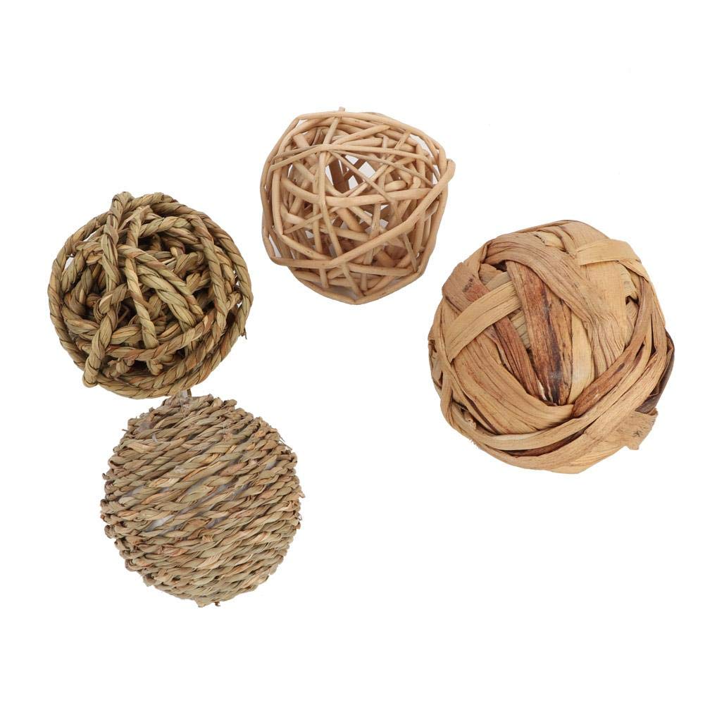 4 PCS Cat Ball Toys, Small Animal Activity Toy Pets Chew Balls Bunny Rabbits Guinea Pigs Gerbils Pet Playing Toy