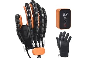 GENDOING Rehabilitation Robot Glove for Stroke Patient, Hand Stroke Recovery Equipment with Portable Belt, USB Chargeable Fingers Strength Training Device for Hemiplegia, Adjustable Speed and Strength