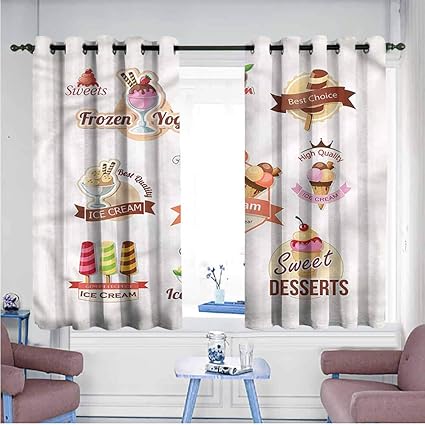 Amazon Com Mdxizc Drapes For Living Room Ice Cream Frozen