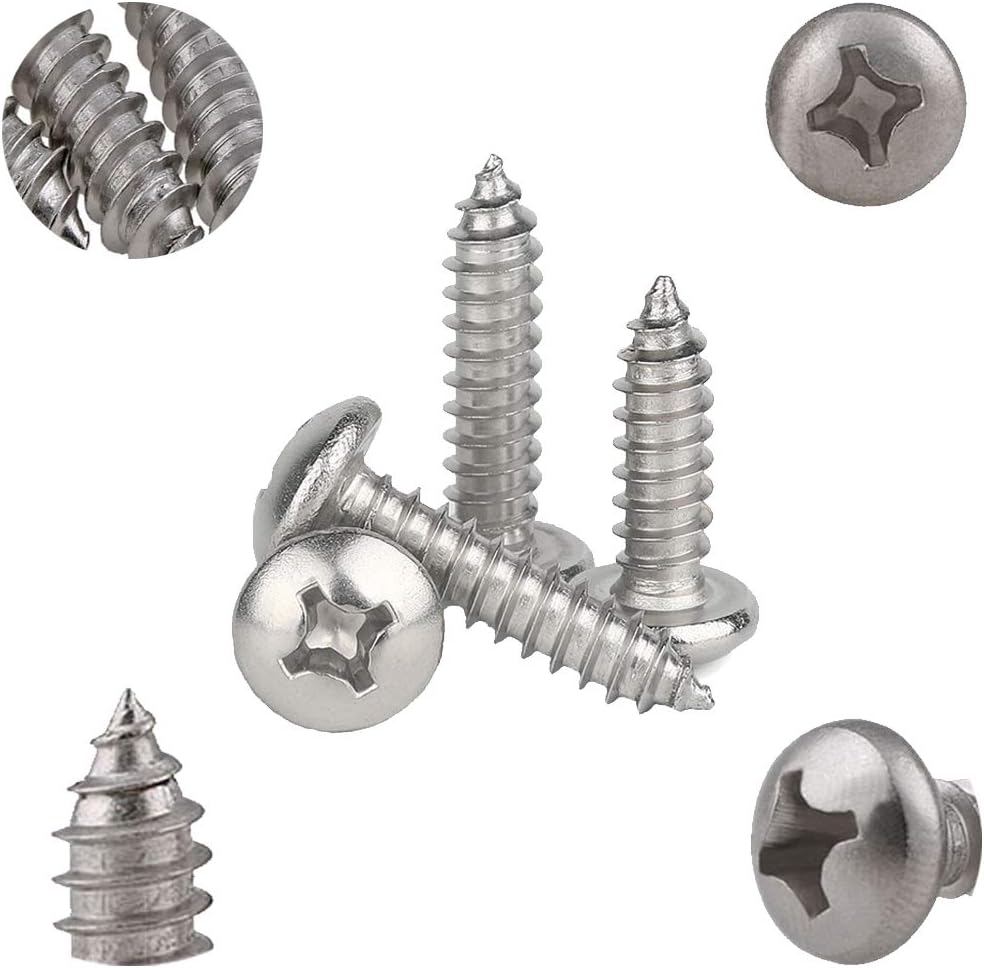 Drenky 100pcs M4 Stainless Steel Self Tapping Screws Phillips Pan Head Srews DIY Woodworking Screws (100PCS M4 x 30mm) - Image 4