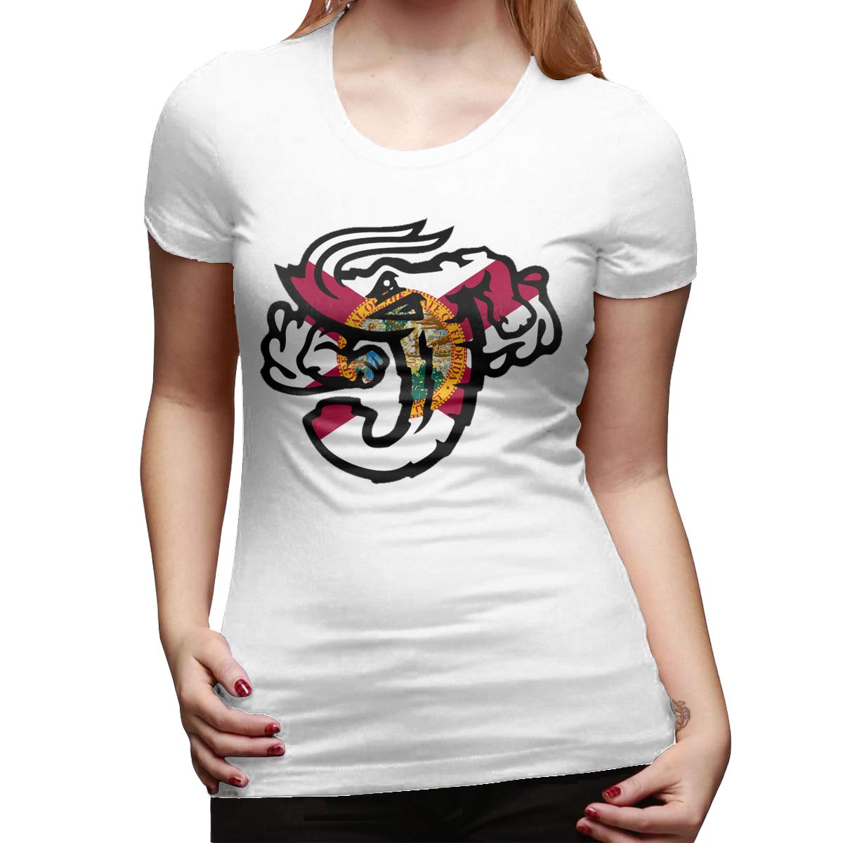 T Shirt Jacksonville Jumbo Shrimp Florida Flag Crew Short Sleeve Shirt