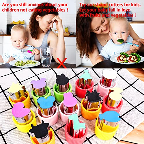 Vegetable Cutter Shapes Set 28 PCS Mini Shaped Cutters Fruit Cutters for kids Flower,Star,Heart
