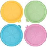 4 Cup Silicone Replacement Lids for Pyrex 7201-PC, 4Pcs Round Seal Storage Cover Safe for Glass Bowls, for Microwave, Dishwasher and Freezer, Leak-proof, 4 Colors for Easy Differentiation