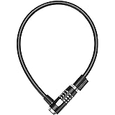Kryptonite KryptoFlex Bike Lock Cable, 2FT/6FT/10FT Long, 12mm Steel Cable | Flexible anti-theft security lock for bicycles, gates and sports equipment. Combination and keyed bike lock