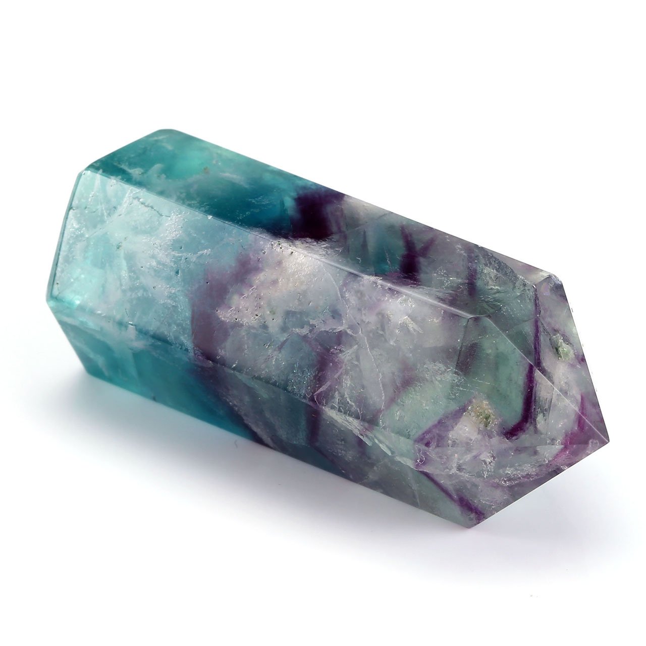 JOVIVI Naturstein Fluorit schöne Spitze Größe ca.50mm Super Qualität Edelstein Spitze Trommelstein Stein Dekoration 1x