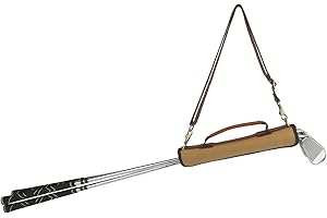 TOURBN TOURBON Canvas Mini Golf Carry Sunday Bag Lightweight Driving Range Golf Training Case (Khaki)