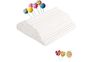 100PCS Lollipop Sticks, 4 Inches Cake Pop Sticks Paper Sticks for Cakepop, Hard Candy, Cupcake Toppers, Rainbow Candy, Candy 