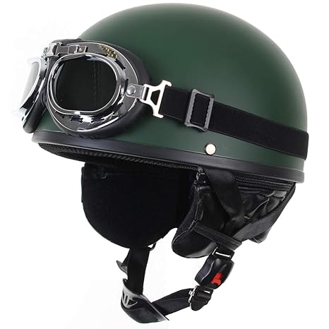 Mil-Tec Helm Halbschale mit Brille oliv