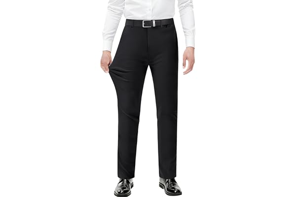 Pacific Perfect Men's Stretch Dress Pants with Expandable-Waist 3 Fits: Slim Fit/Classic Straight/Big & Tall