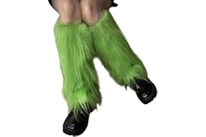 EPIPHQNY Leg Warmers, Plush Furry Leg Warmers for Women Cozy Winter Boot Toppers Cuffs Aesthetic Punk Colorful Covers Gaiters
