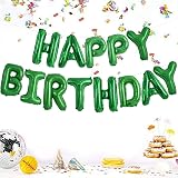 TONIFUL 16 Inch Happy Birthday Foil Letter Balloons Green Banner view 4