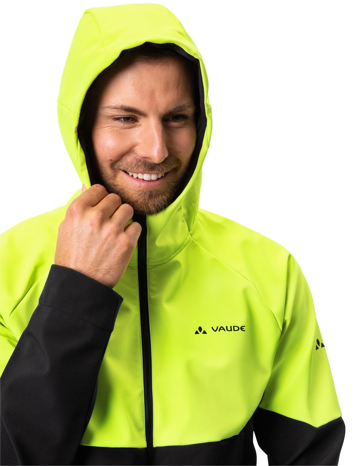 VAUDE Softshell Fahrradjacke Herren Qimsa – Wasserdichte & atmungsaktive Softshelljacke Herren, reflektierende Details, ideal fürs Radfahren im Herbst & Winter - in Gelb, Größe: M 3