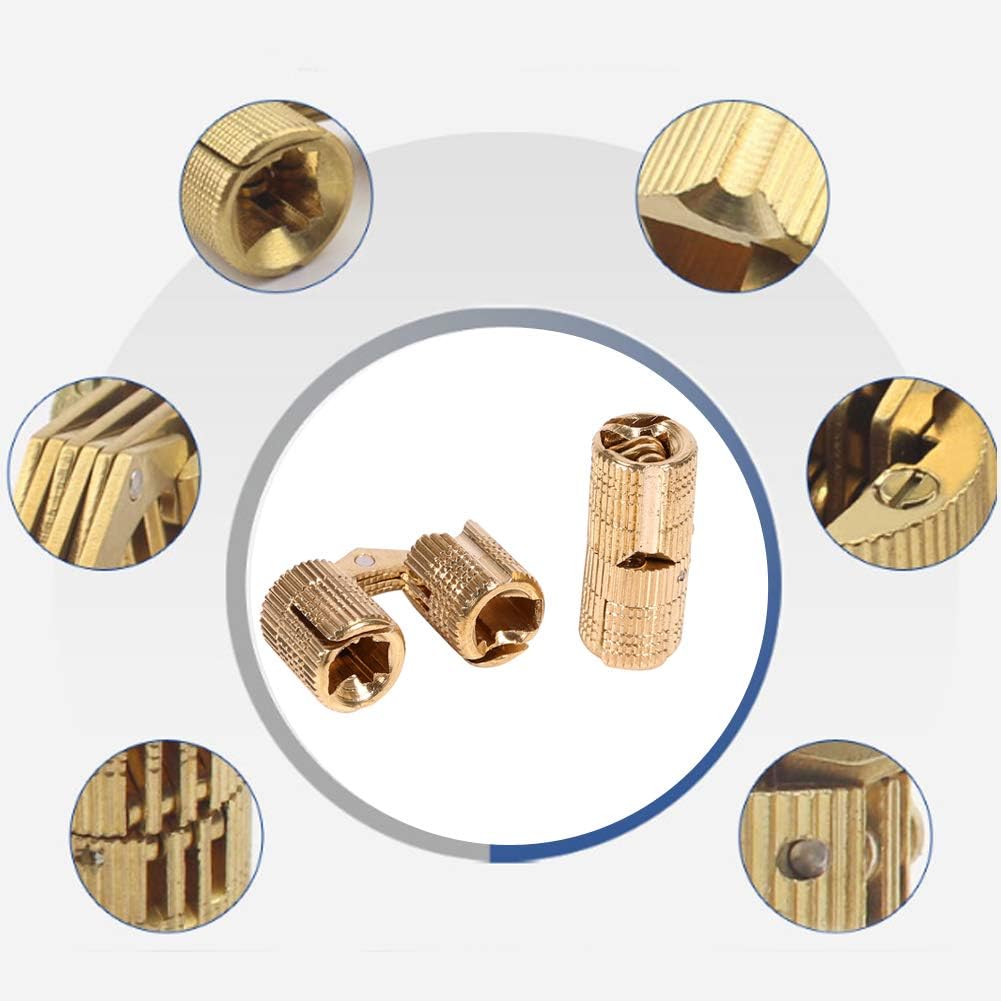 Brass Barrel Hinges, Concealed Invisible Hinges for Jewelry Boxes Copper with Gold Plating, 10mm and 12mm, 4 Pieces - Image 5