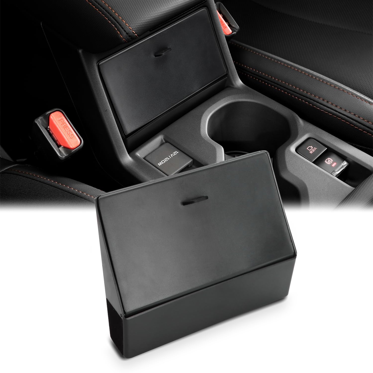 Photo 1 of MARCHFA Center Console Organizer Tray Compatible for 2025 2026 Subaru Forester Accessories Armrest Storage Box Insert Hidden Storage Box for 2025 Forester in The armrest lid