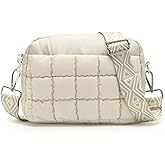 Herald Small Puffer Crossbody Bags for Women, Lightweight Nylon Quilted Shoulder Purse Handbag with Multiple Pockets