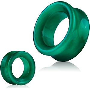 WINSENET 2Pcs 14-25mm Glass Ear Gauges Tunnels, Double Flared Solid Plugs, Hypoallergenic Ear Stretchers, Expander Piercing J