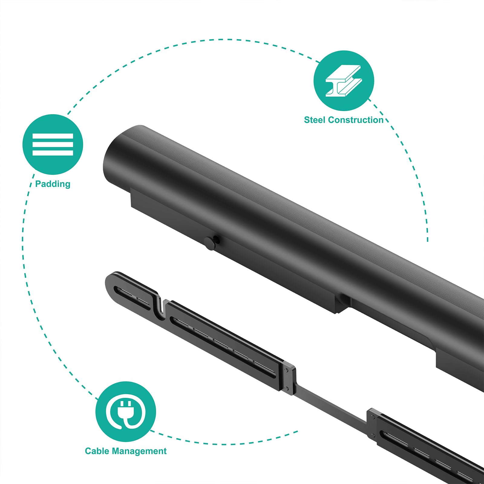 WALI Soundbar Mount for Sonos Arc and Sonos Arc Ultra - Sound bar Wall Mount Bracket, Minimalist Design, Perfect for Under TV Installation, Black