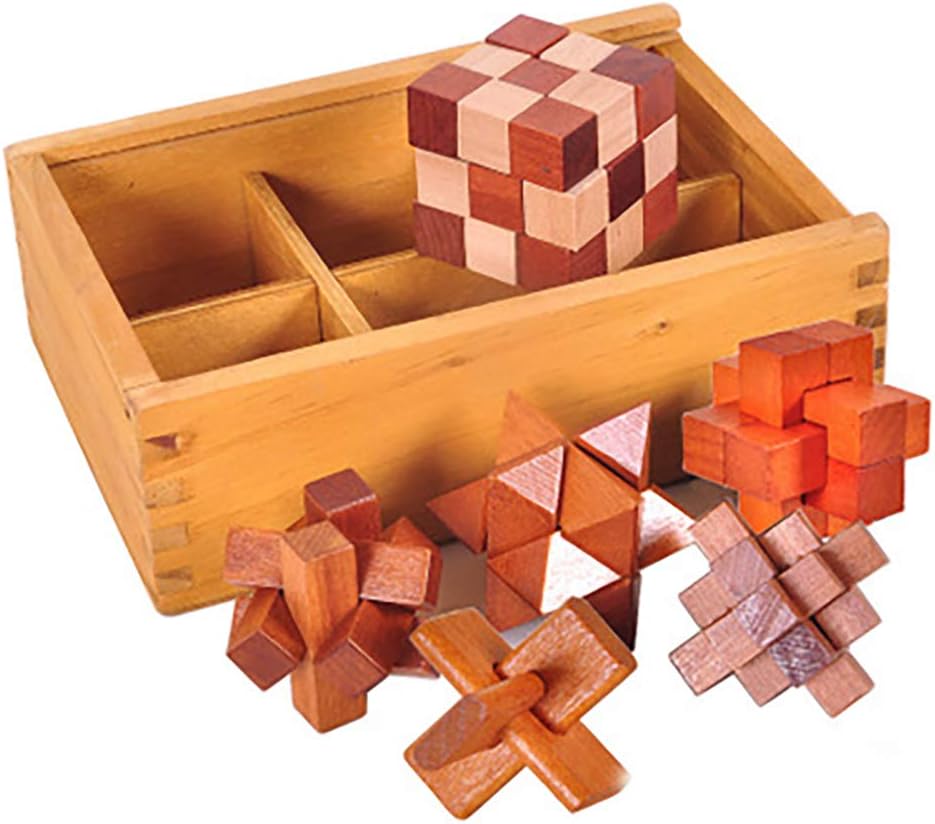 real wood 3d puzzle brain teaser