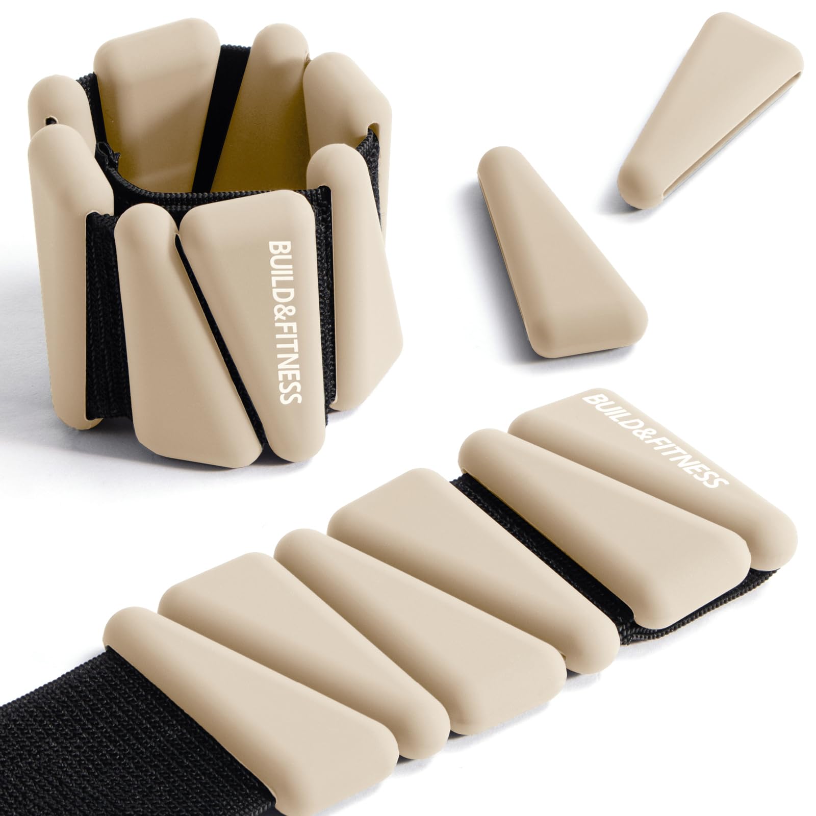 Wrist & Ankle Weights, Adjustable Bands for Women & Men Workouts, Set of 2 (1lb & 2lb each / 1kg & 2kg total). Running, Jogging, Walking, Yoga, Dance, Pilates, Aerobics, Strength Training (Stone, 2lb)