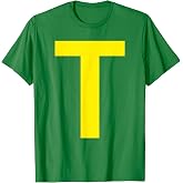 Letter T Funny Chipmunk Group Halloween Thanksgiving Costume T-Shirt