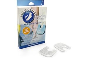 Pure Stride Gel Callus Cushions, Professional Foot Pads - Reusable U Shaped Pads, Callous and Corn Protectors for Feet - 2 Pcs Gel Cushion