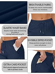 Mancreda Women's Running Shorts with Liner 3 Zipper
