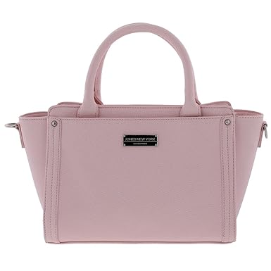 Jones New York Jones New York Womens Avery Faux Leather Logo Satchel Handbag Pink Medium