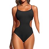 Tempt Me Women's Cutout One Piece Swimsuits High Cut Monokini Scoop Neck Bathing Suit