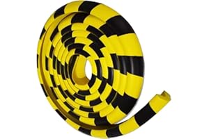 OYKSHDF Wall Edge Corner Guards, 196.9in/5m Yellow Black Safety Bumpers, Self-Adhesive Foam Protector Padding, Protective Bar