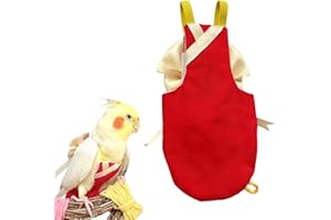 CXYYXF Bird Flight Suits Diapers, Parrot Flight Suits Diapers for Quaker Parakeets Cockatiels Flight Suits, Parrot Clothes (Red B,2M)