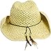 Dorfman Pacific Womens Paper Western Hat w/Wood Flowers & Tail Feathers