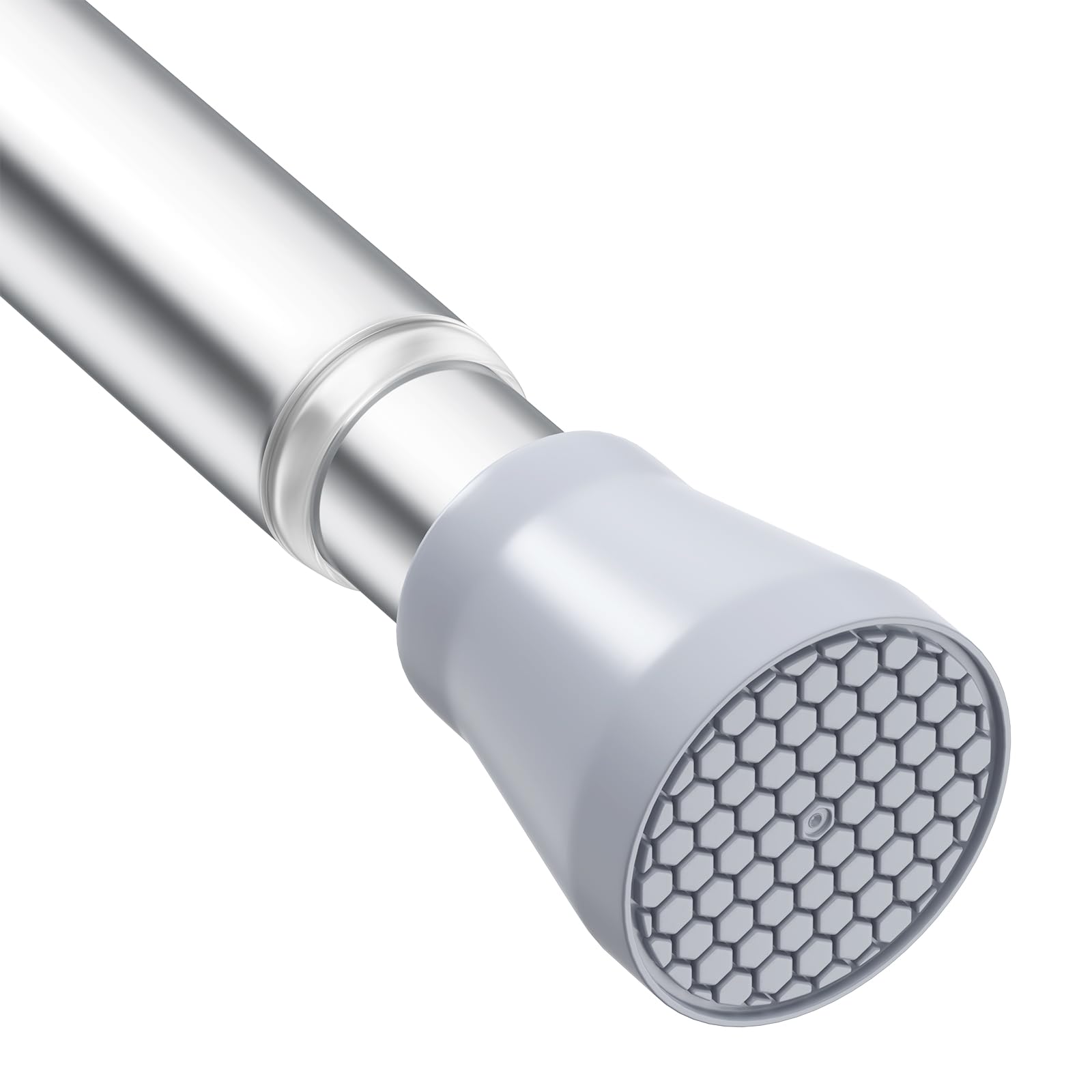 AIZESI Shower Curtain Rod Adjustable Curtain Rod 85-150cm Never Rust Shower rod Tension Curtain Rod Curtain Rods no Drilling Shower Rods for Bathroom Kitchen, Silver