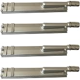 GRILLJOB 𝙐𝙥𝙜𝙧𝙖𝙙𝙚𝙙 4PC Heavy Duty Cast Stainless Steel BBQ Grill Burners 16 1/8" Replacement Parts for Premium Gas Grills from Bull Cal Flame Aussie Blaze CharBroil NEXGRILL Thermos Turbo