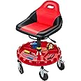VEVOR Rolling Garage Stool, 300LBS Capacity, 18"-23" Adjustable Height Range, Mechanic Seat with Swivel Casters and Tool Tray