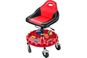 VEVOR Rolling Garage Stool, 300LBS Capacity, 18"-23" Adjustable Height Range, Mechanic Seat with Swivel Casters and Tool Tray