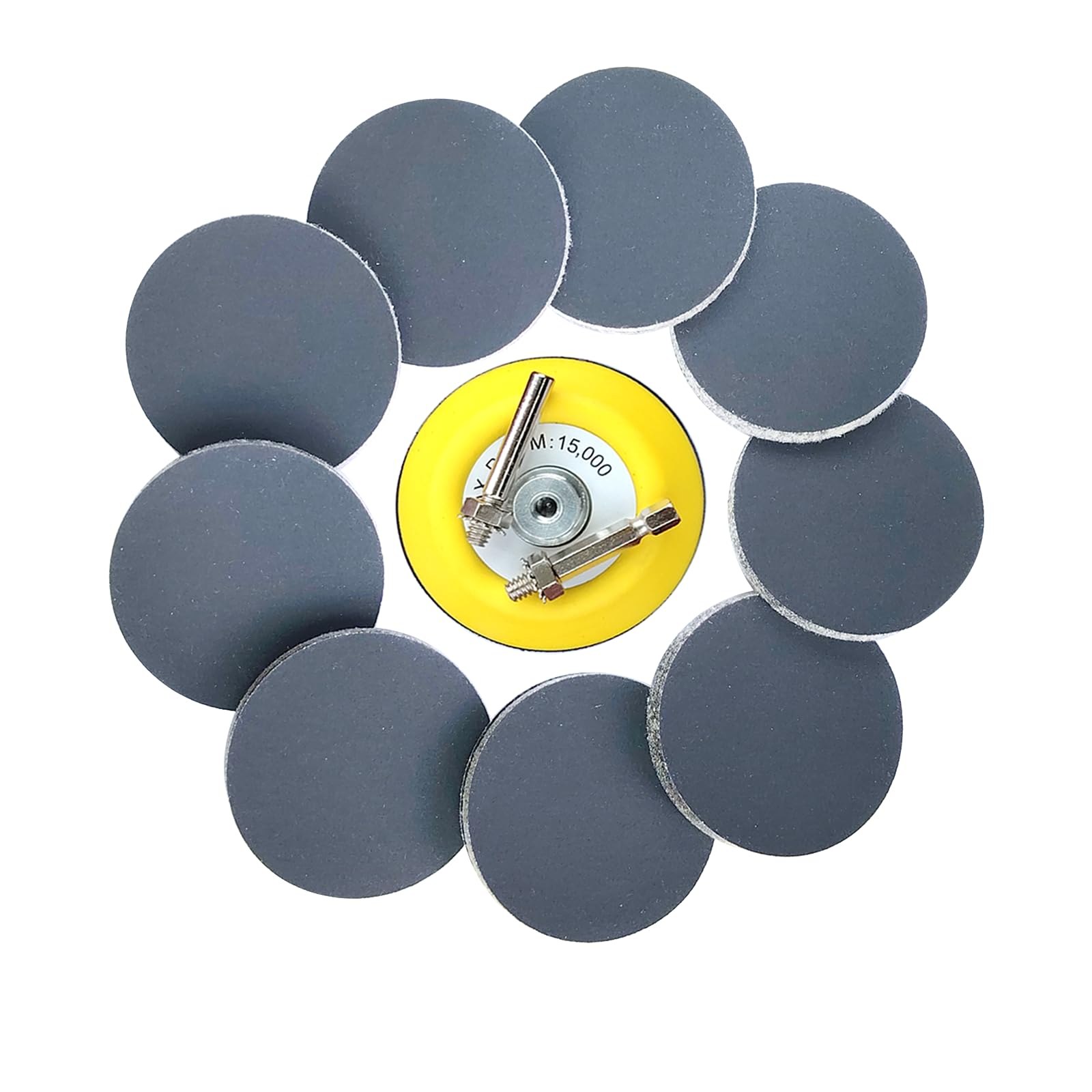 Wanmutrun 75MM Waterproof Sandpaper Hook and Loop 100pcs Grit 320 Silicon Carbide Discs Suitable for Small Polishing Machines โ image 1