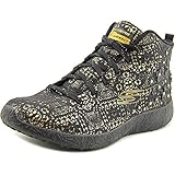 Skechers Burst Seeing Stars High Top Women Round Toe Canvas Black Sneakers
