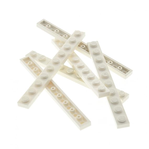 LEGO 6 x System Leiste Basic BAU Platte Stein 1x10 Weiss für Set 6399 8037 7573 10177 8288 9748 4953 60051 7661 10241 21021 4
