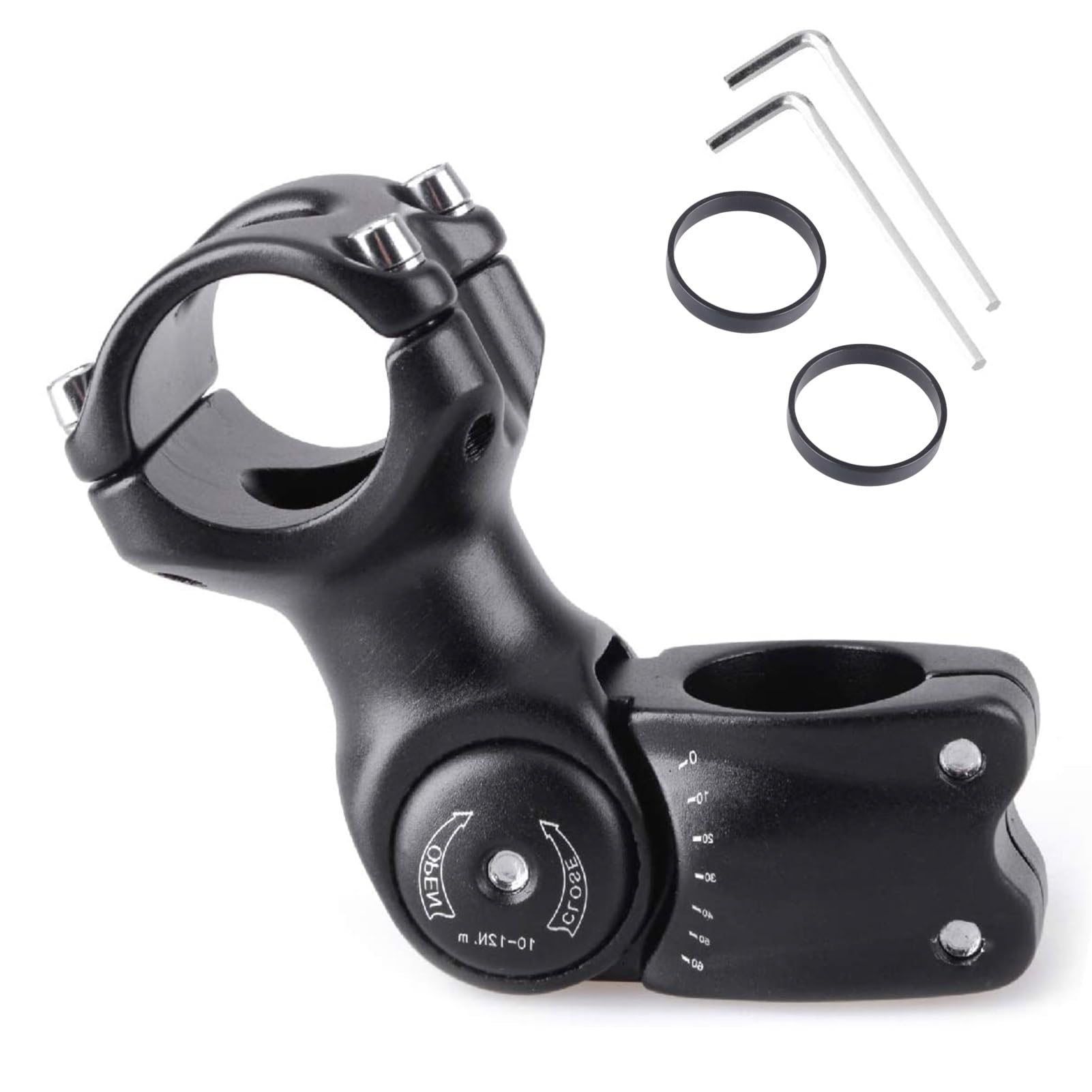 Azarxis Bike Stem 25.4mm 31.8mm Adjustable Bicycle Handlebar Stem 0-60 Degree MTB Fork Stem Extension 90 110 120 130mm for Mountain Bike Road Bike BMX DH Cycle with Hex Key (25.4 x 90mm)