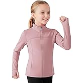 Girls Athletic Zip-Up Jacket – Long Sleeve Lightweight Outerwear with Pockets for Active Kids