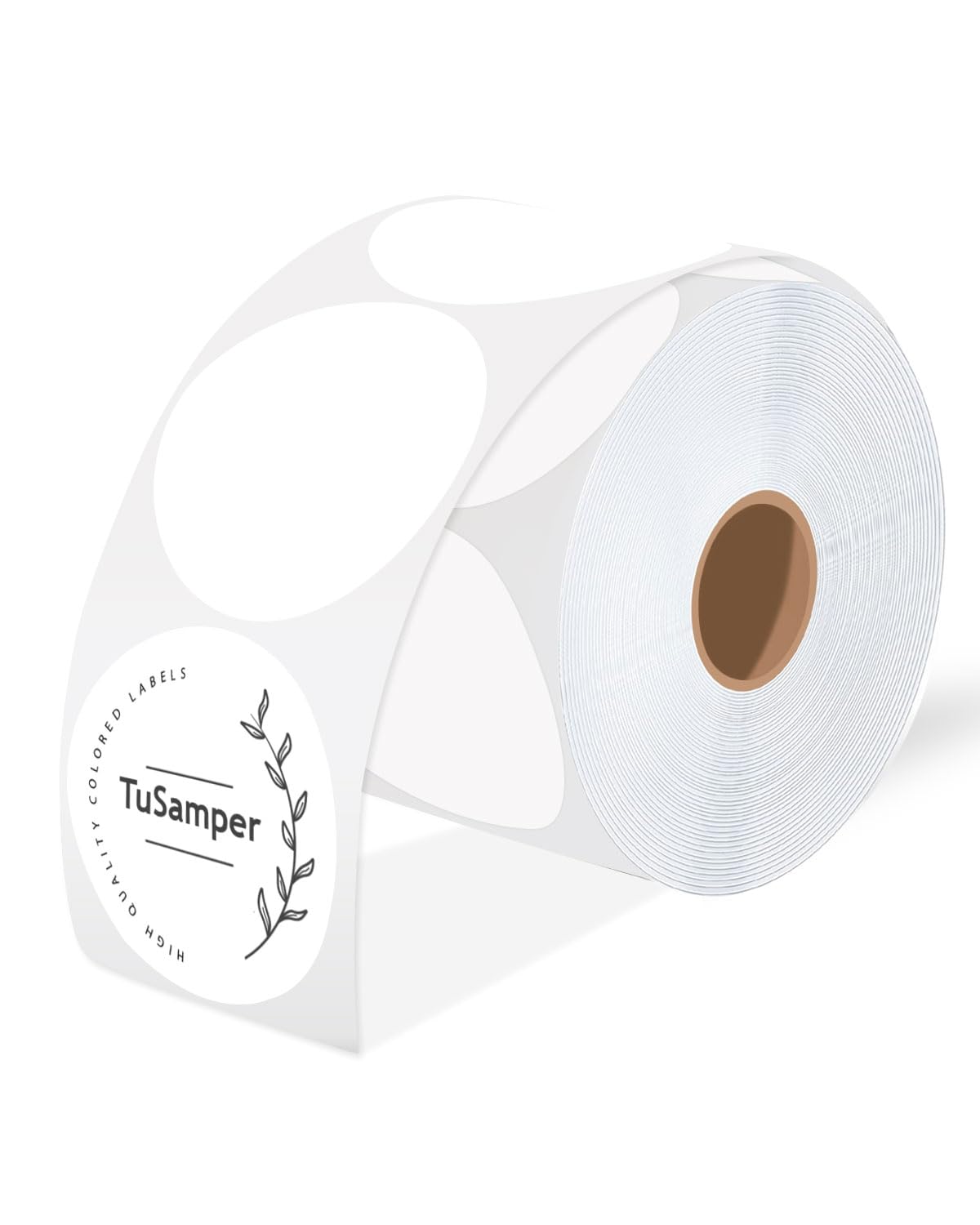 Photo 1 of TuSamper 3 Inch (76.2mm x 76.2mm) Round Thermal Printer Label Stickers Self-Adhesive Circle Convenient Multi-Purpose Blank 3" Sticker Roll for Family Classification, Gift Sealing, White (500Pcs)