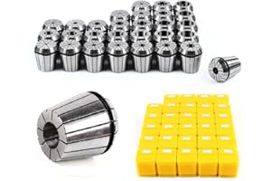 NENCHENGLI 29pcs ER40 Industrial Accurate Precision Spring Collet Set ER40 Collet Set ER40 Collet Chuck Fits Milling Machine Machine Tool Accessories Imperial Size