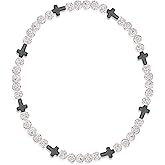 Fupapa Baseball Beaded Cross Necklaces, League Team Colors Baseball Necklace, Baseball Team Gifts