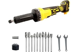 Cordless Die Grinder for Dewalt 20V Battery,4 Variable Speeds 26000 RPM Electric Die Grinder with 10 Pcs 6mm Drill+1/4" Chuck