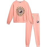 Volcom Girls Sweatsuit Set - 2 Piece French Terry Pullover Crewneck Sweatshirt and Jogger Sweatpants Set for Girls (7-12)